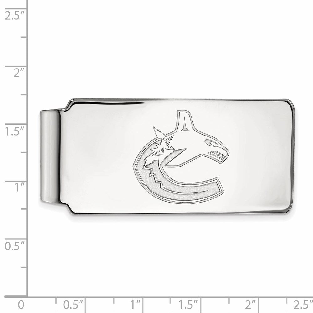 Sterlingsilber Rhodiniert Nhl Logoart Vancouver Canucks Geldklammer