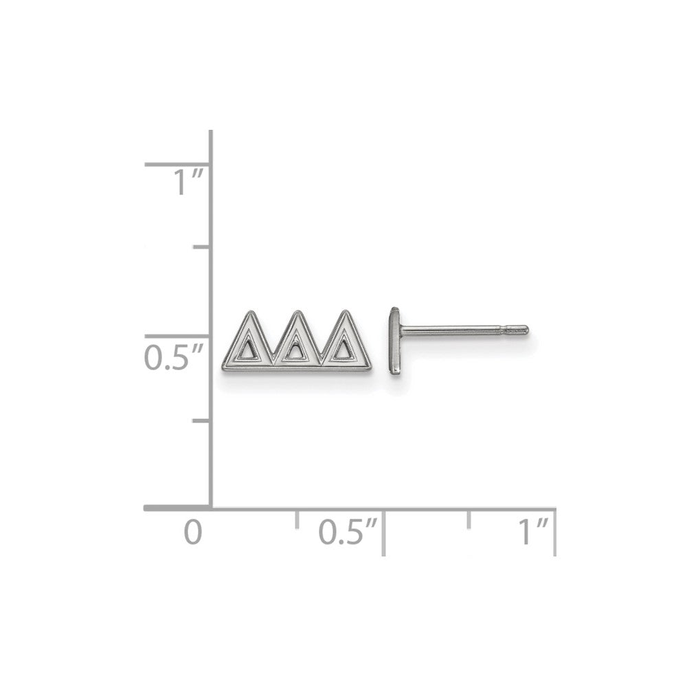 Sterlingsilber Rhodiniert Logoart Delta Sorority Greek Buchstaben Extra Klein Ohrstecker