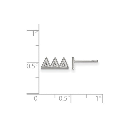 Sterlingsilber Rhodiniert Logoart Delta Sorority Greek Buchstaben Extra Klein Ohrstecker
