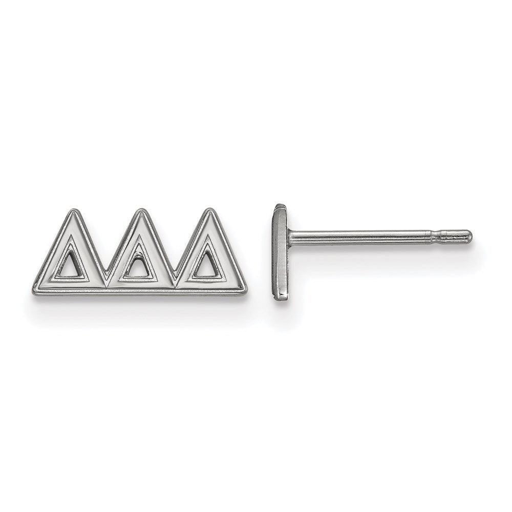 Sterlingsilber Rhodiniert Logoart Delta Sorority Greek Buchstaben Extra Klein Ohrstecker