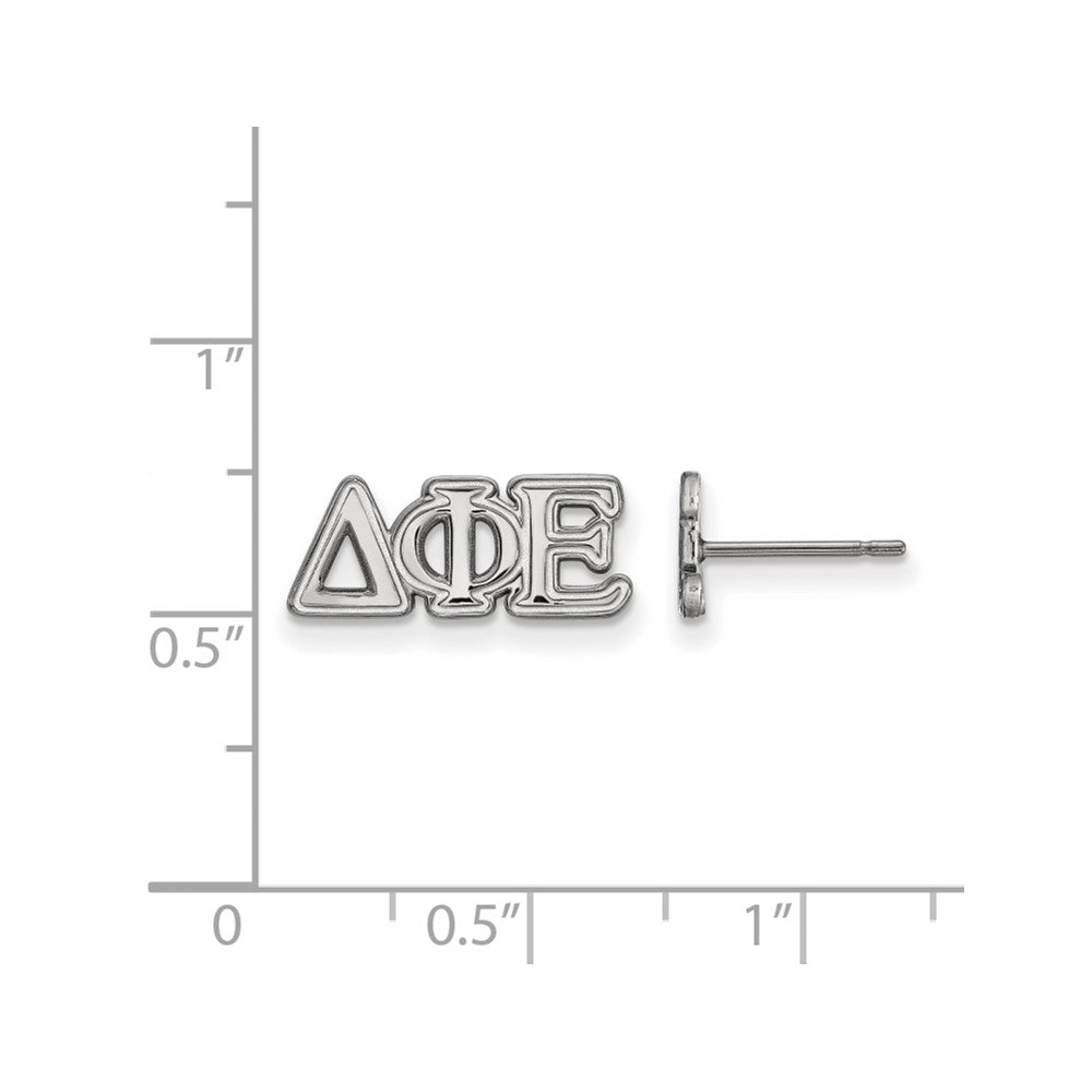 Sterlingsilber Rhodiniert Logoart Delta Phi Epsilon Sorority Greek Buchstaben Extra Klein Ohrstecker