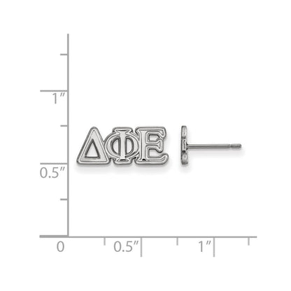 Sterlingsilber Rhodiniert Logoart Delta Phi Epsilon Sorority Greek Buchstaben Extra Klein Ohrstecker
