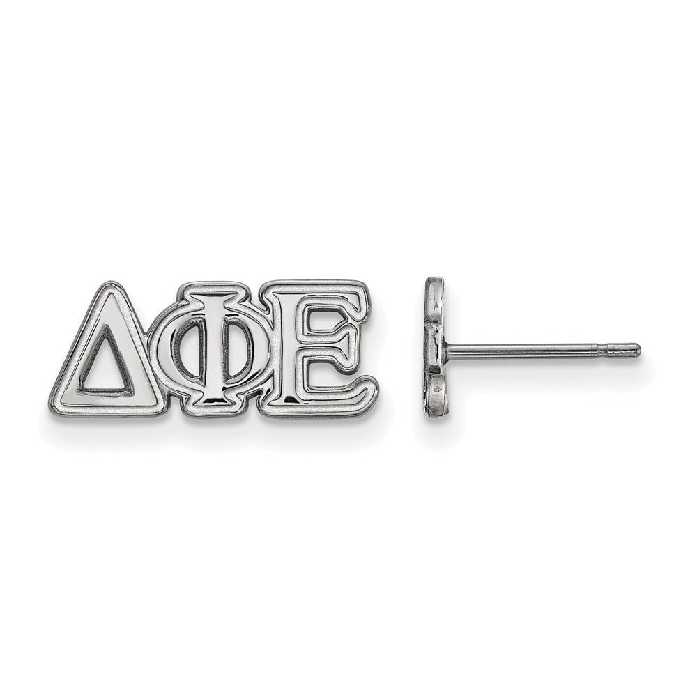 Sterlingsilber Rhodiniert Logoart Delta Phi Epsilon Sorority Greek Buchstaben Extra Klein Ohrstecker