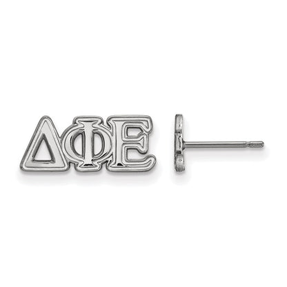 Sterlingsilber Rhodiniert Logoart Delta Phi Epsilon Sorority Greek Buchstaben Extra Klein Ohrstecker