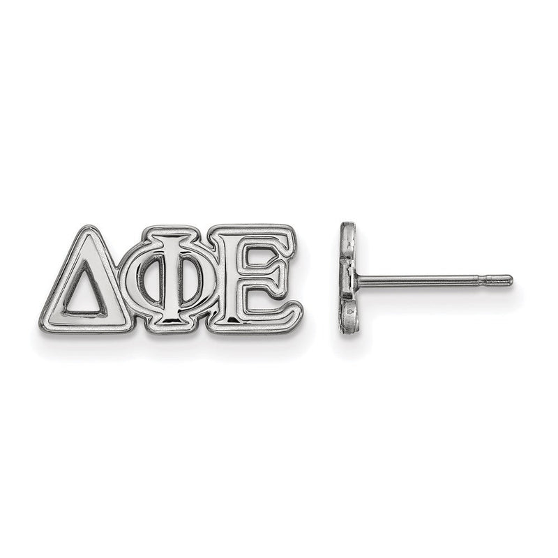 Sterlingsilber Rhodiniert Logoart Delta Phi Epsilon Sorority Greek Buchstaben Extra Klein Ohrstecker