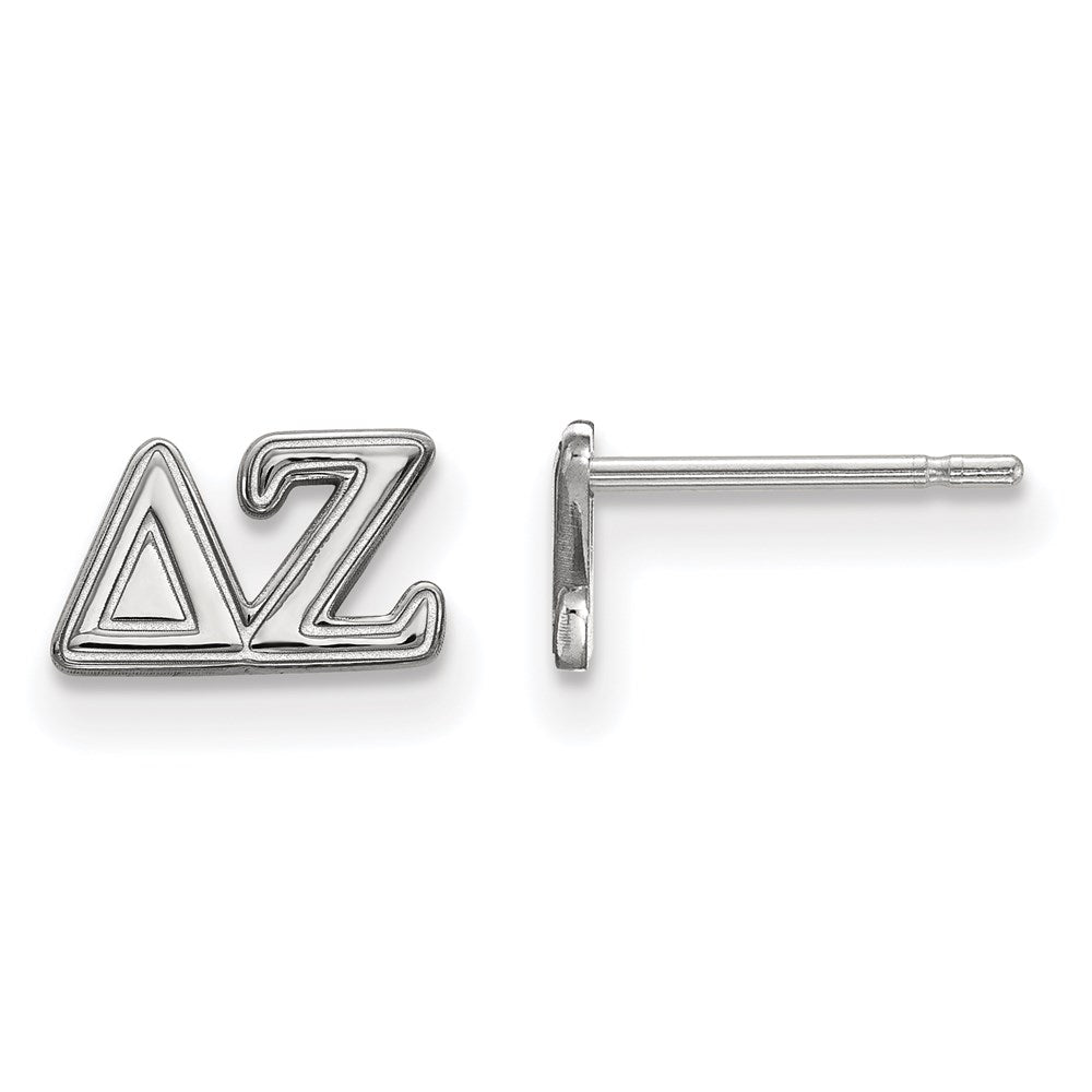 Sterlingsilber Rhodiniert Logoart Delta Zeta Sorority Greek Buchstaben Extra Klein Ohrstecker
