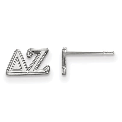 Sterlingsilber Rhodiniert Logoart Delta Zeta Sorority Greek Buchstaben Extra Klein Ohrstecker