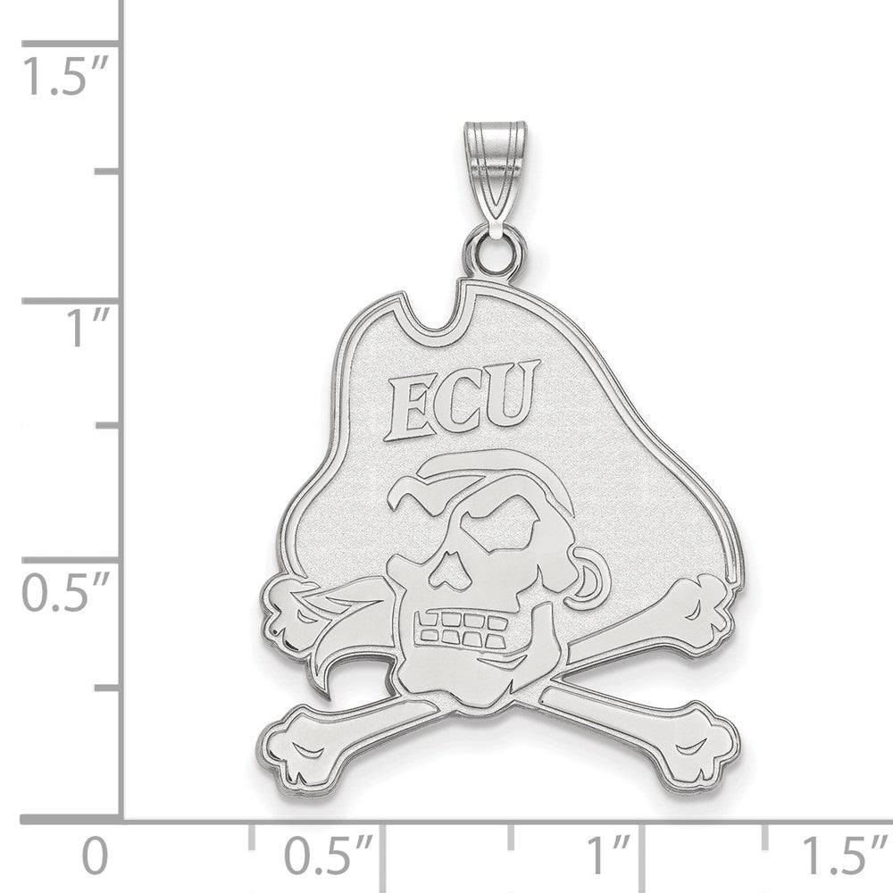 Sterlingsilber Rhodiniert Logoart Ost Carolina University Pirat Extra Groß Anhänger
