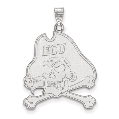 Sterlingsilber Rhodiniert Logoart Ost Carolina University Pirat Extra Groß Anhänger