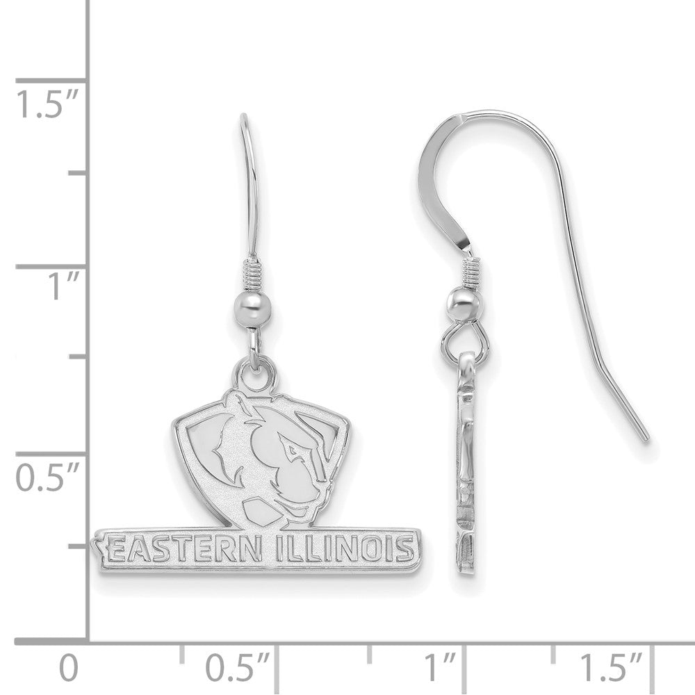 Sterlingsilber Rhodiniert Logoart Eastern Illinois University Klein Hängend Draht Ohrringe