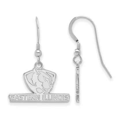 Sterlingsilber Rhodiniert Logoart Eastern Illinois University Klein Hängend Draht Ohrringe