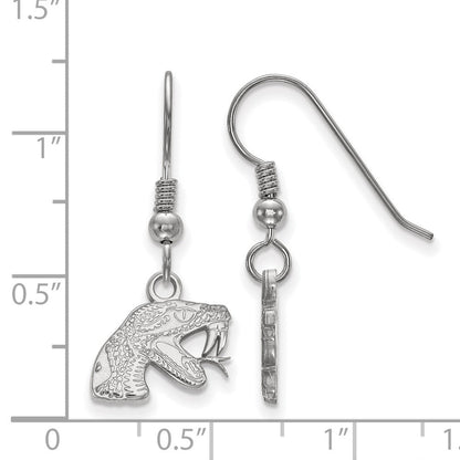 Sterlingsilber Rhodiniert Logoart Florida A und M University Rattler Extra Klein Hängend Draht Ohrringe