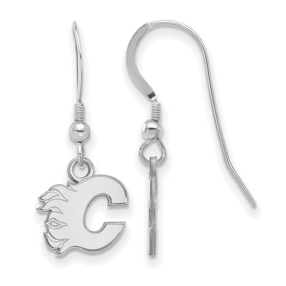 Sterlingsilber Rhodiniert Nhl Logoart Calgary Flames Buchstabe C Extra Klein Ohrhänger