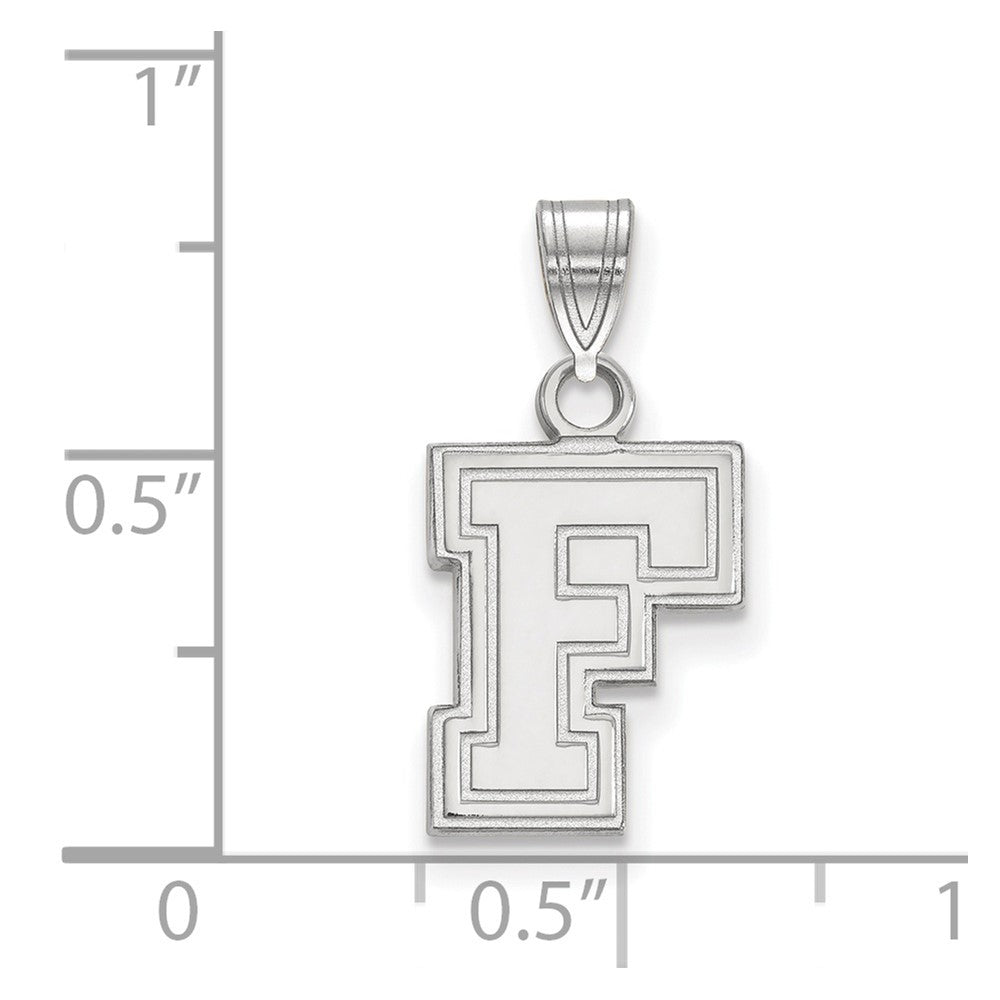 Sterlingsilber Rhodiniert Logoart Fordham University Buchstabe F Klein Anhänger