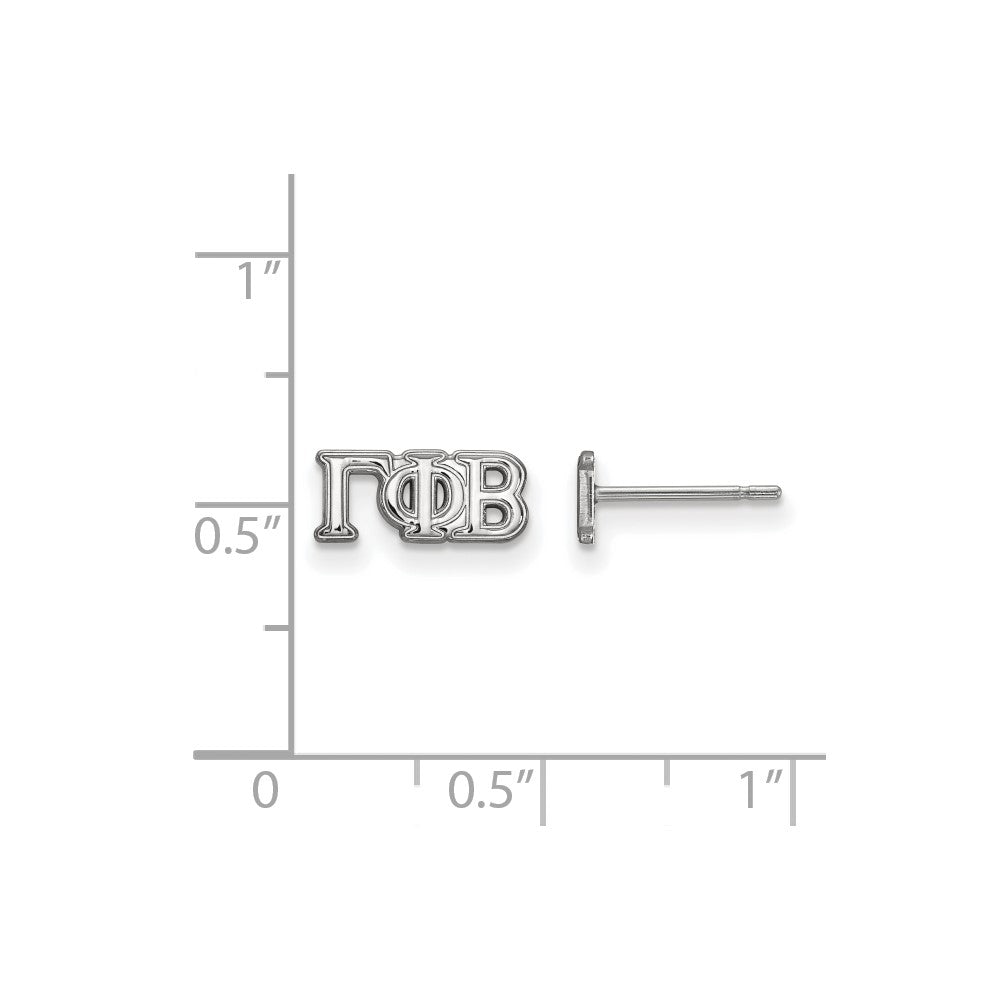 Sterlingsilber Rhodiniert Logoart Gamma Phi Beta Sorority Greek Buchstaben Extra Klein Ohrstecker