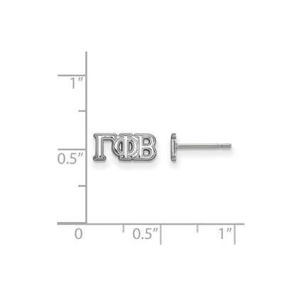 Sterlingsilber Rhodiniert Logoart Gamma Phi Beta Sorority Greek Buchstaben Extra Klein Ohrstecker