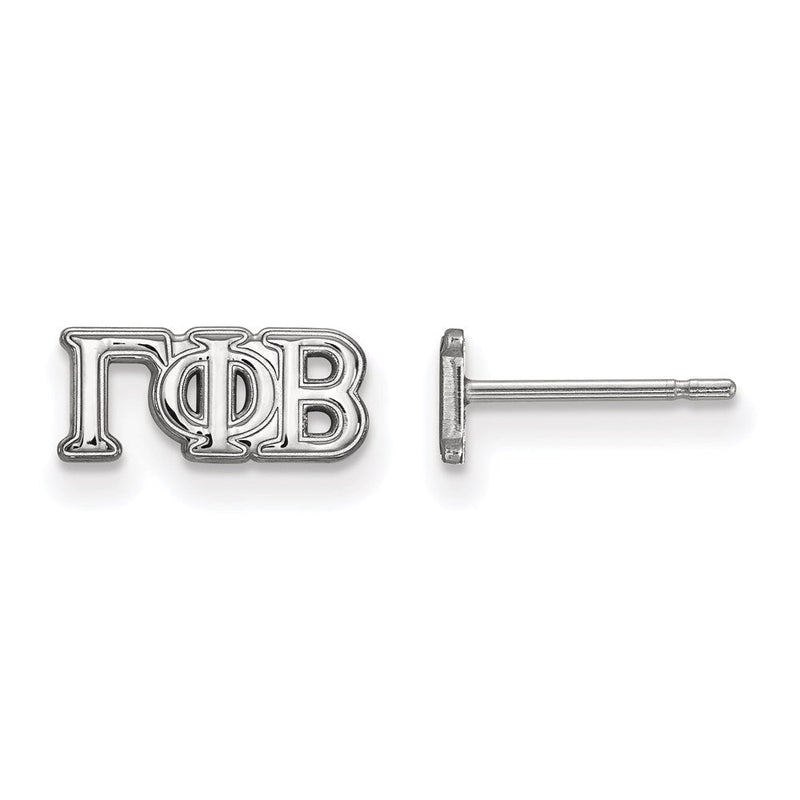 Sterlingsilber Rhodiniert Logoart Gamma Phi Beta Sorority Greek Buchstaben Extra Klein Ohrstecker