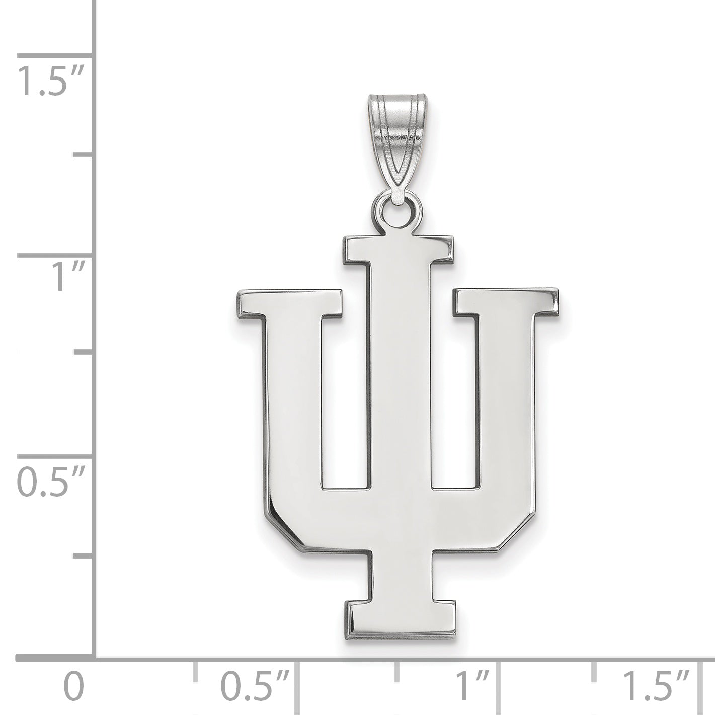 10K Weißgold Logoart Indiana University I U Extra Groß Anhänger