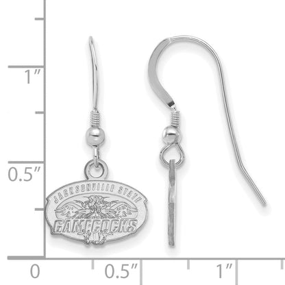 Sterlingsilber Rhodiniert Logoart Jacksonville State University Extra Klein Hängend Draht Ohrringe