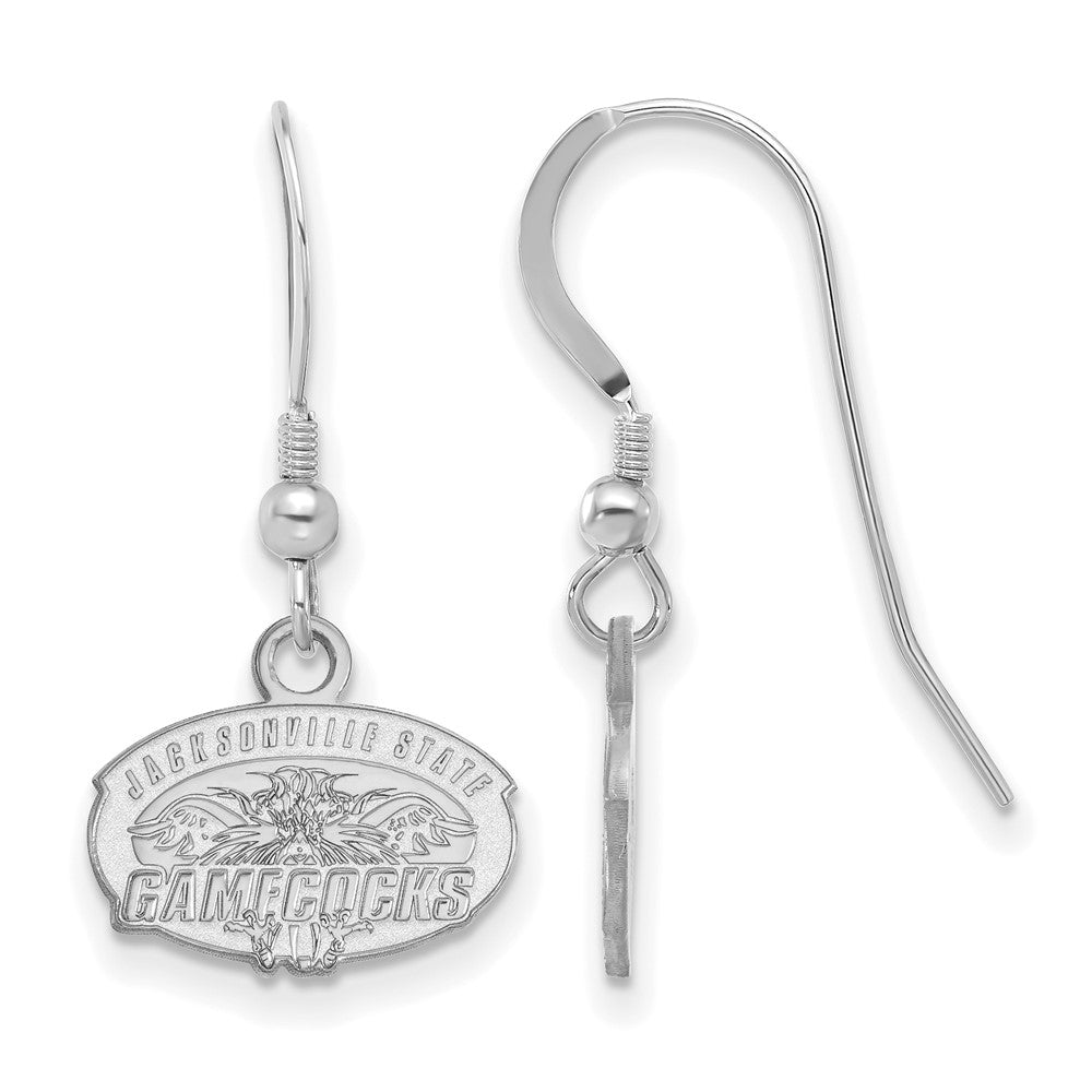 Sterlingsilber Rhodiniert Logoart Jacksonville State University Extra Klein Hängend Draht Ohrringe