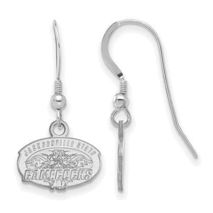 Sterlingsilber Rhodiniert Logoart Jacksonville State University Extra Klein Hängend Draht Ohrringe