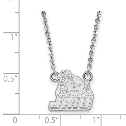 10K Weißgold Logoart James Madison University Klein Anhänger 18 Zoll Halskette