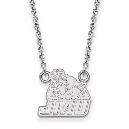 10K Weißgold Logoart James Madison University Klein Anhänger 18 Zoll Halskette