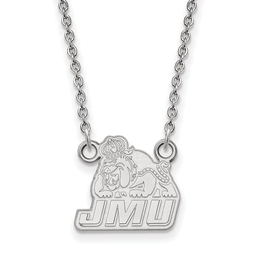 Sterlingsilber Rhodiniert Logoart James Madison University Klein Anhänger 18 Zoll Halskette