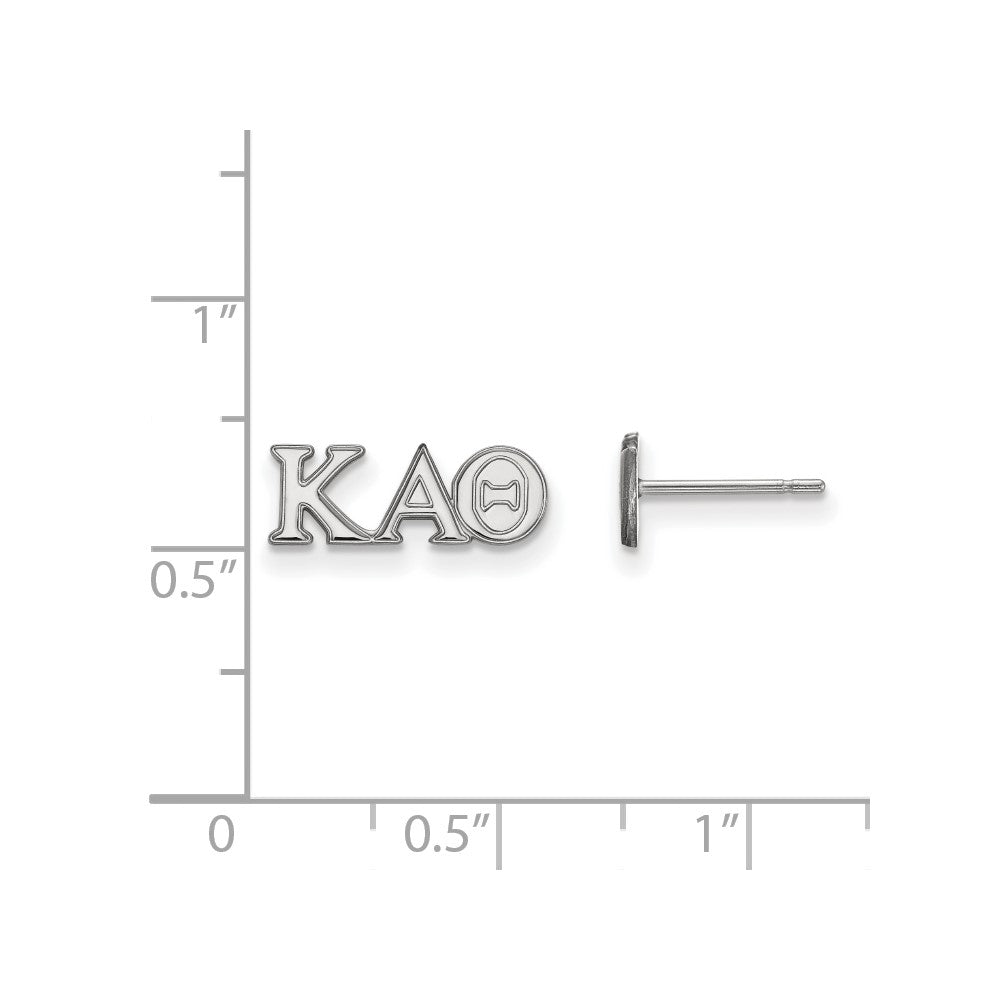 Sterlingsilber Rhodiniert Logoart Kappa Alpha Theta Sorority Greek Buchstaben Extra Klein Ohrstecker