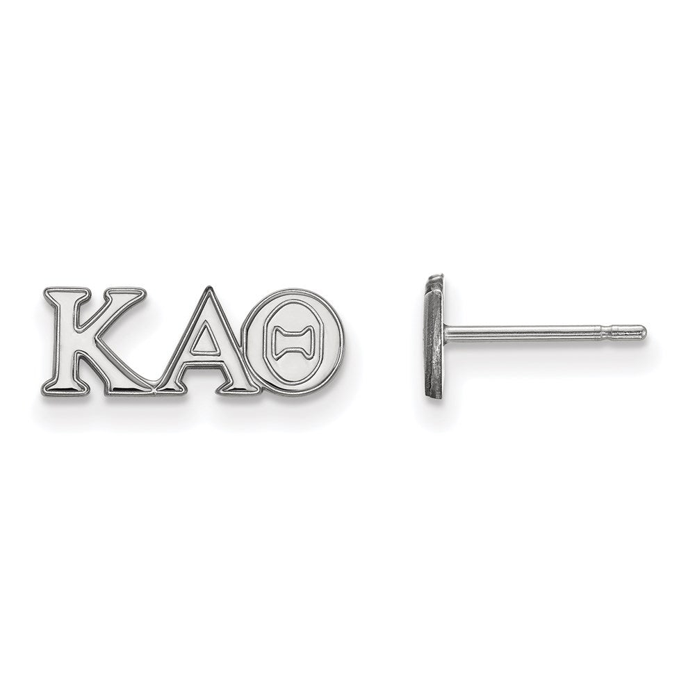 Sterlingsilber Rhodiniert Logoart Kappa Alpha Theta Sorority Greek Buchstaben Extra Klein Ohrstecker
