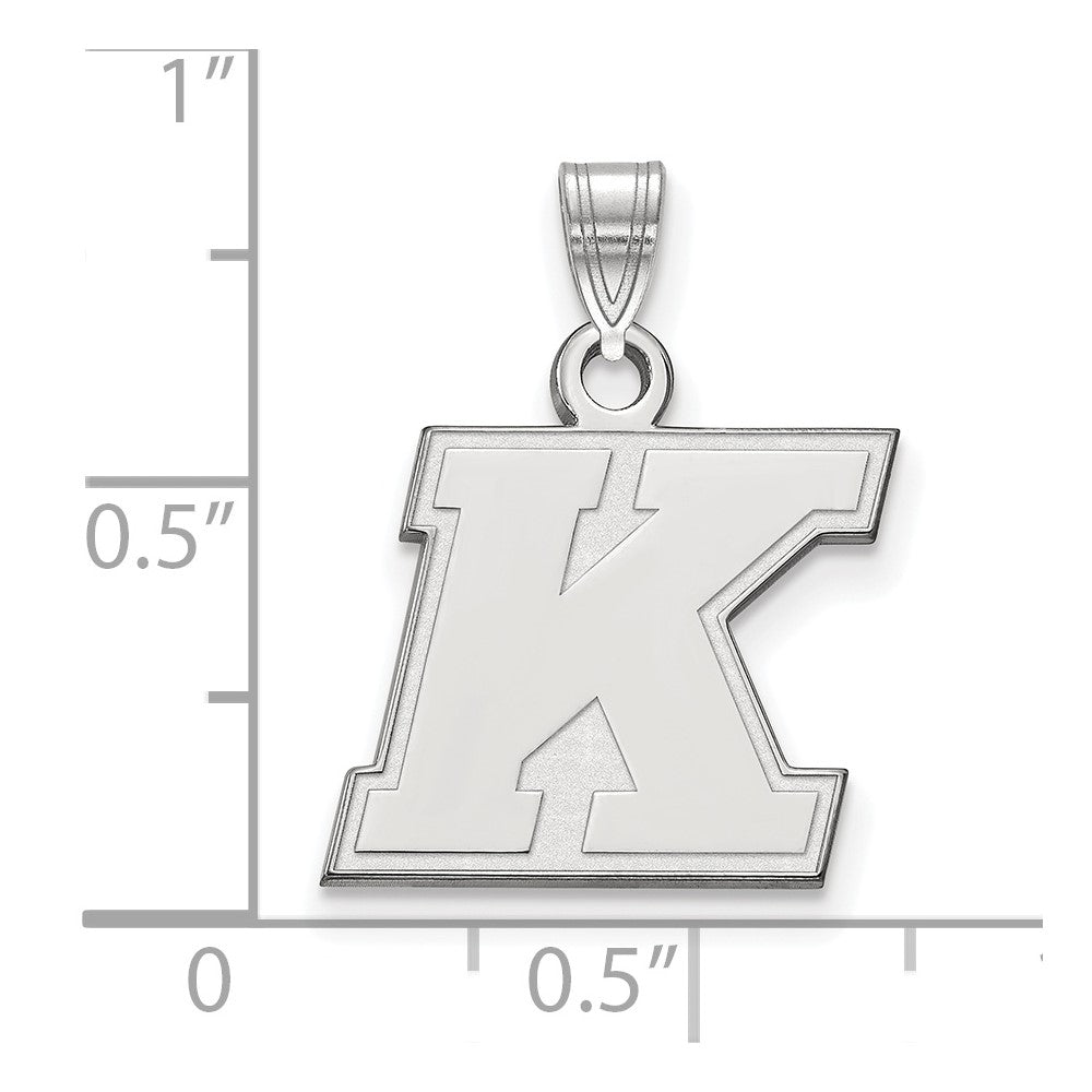 14K Weißgold Logoart Kent State University Buchstabe K Klein Anhänger