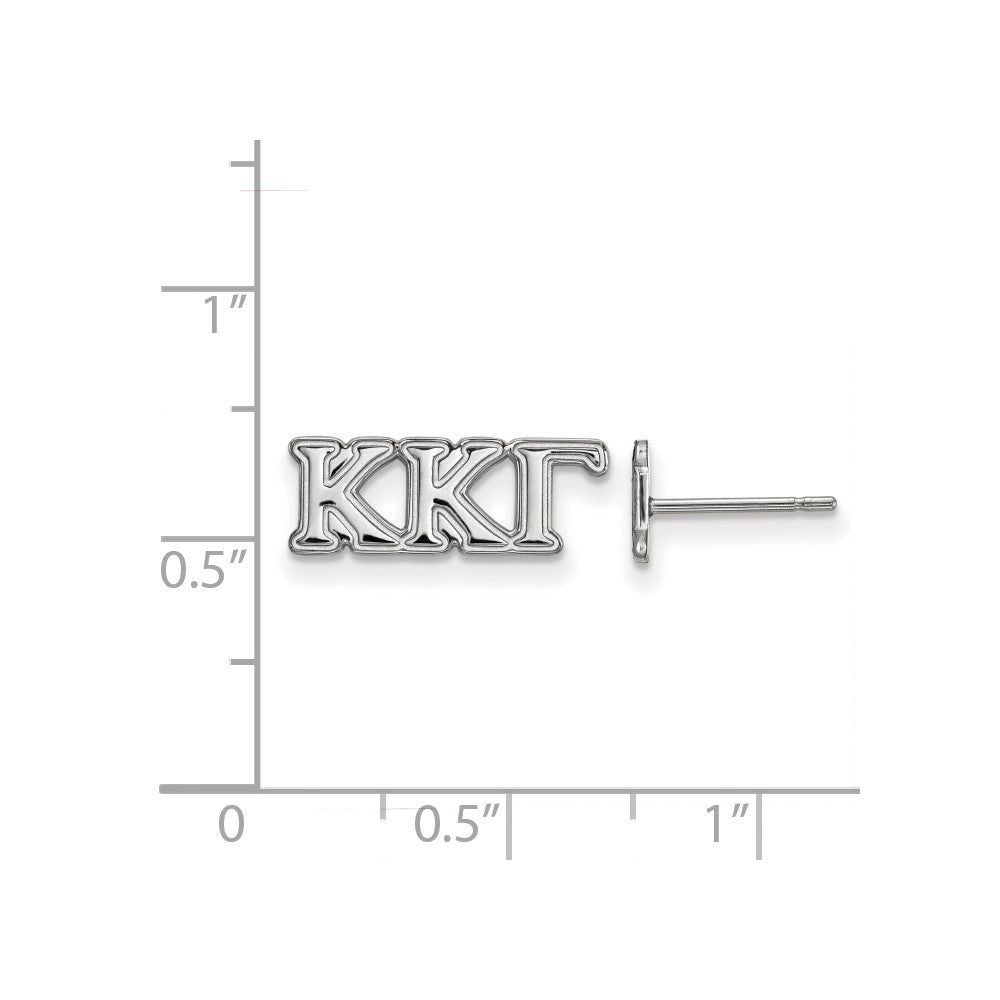 Sterlingsilber Rhodiniert Logoart Kappa Gamma Sorority Greek Buchstaben Extra Klein Ohrstecker