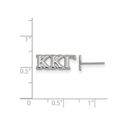 Sterlingsilber Rhodiniert Logoart Kappa Gamma Sorority Greek Buchstaben Extra Klein Ohrstecker