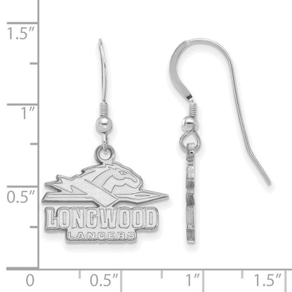 Sterlingsilber Rhodiniert Logoart Longwood University Lancers Klein Hängend Draht Ohrringe