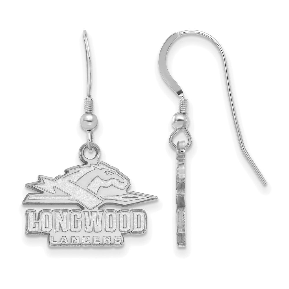 Sterlingsilber Rhodiniert Logoart Longwood University Lancers Klein Hängend Draht Ohrringe
