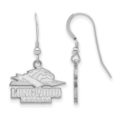 Sterlingsilber Rhodiniert Logoart Longwood University Lancers Klein Hängend Draht Ohrringe