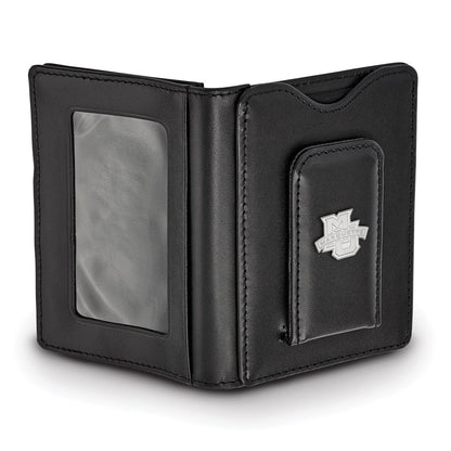 Sterlingsilber S. Rhodiniert Logoart Marquette University Schwarz Leder Wallet