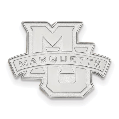 Sterlingsilber S. Rhodiniert Logoart Marquette University Schwarz Leder Wallet