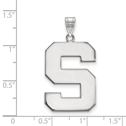 10K Weißgold Logoart Michigan State University Buchstabe S Extra Groß Anhänger
