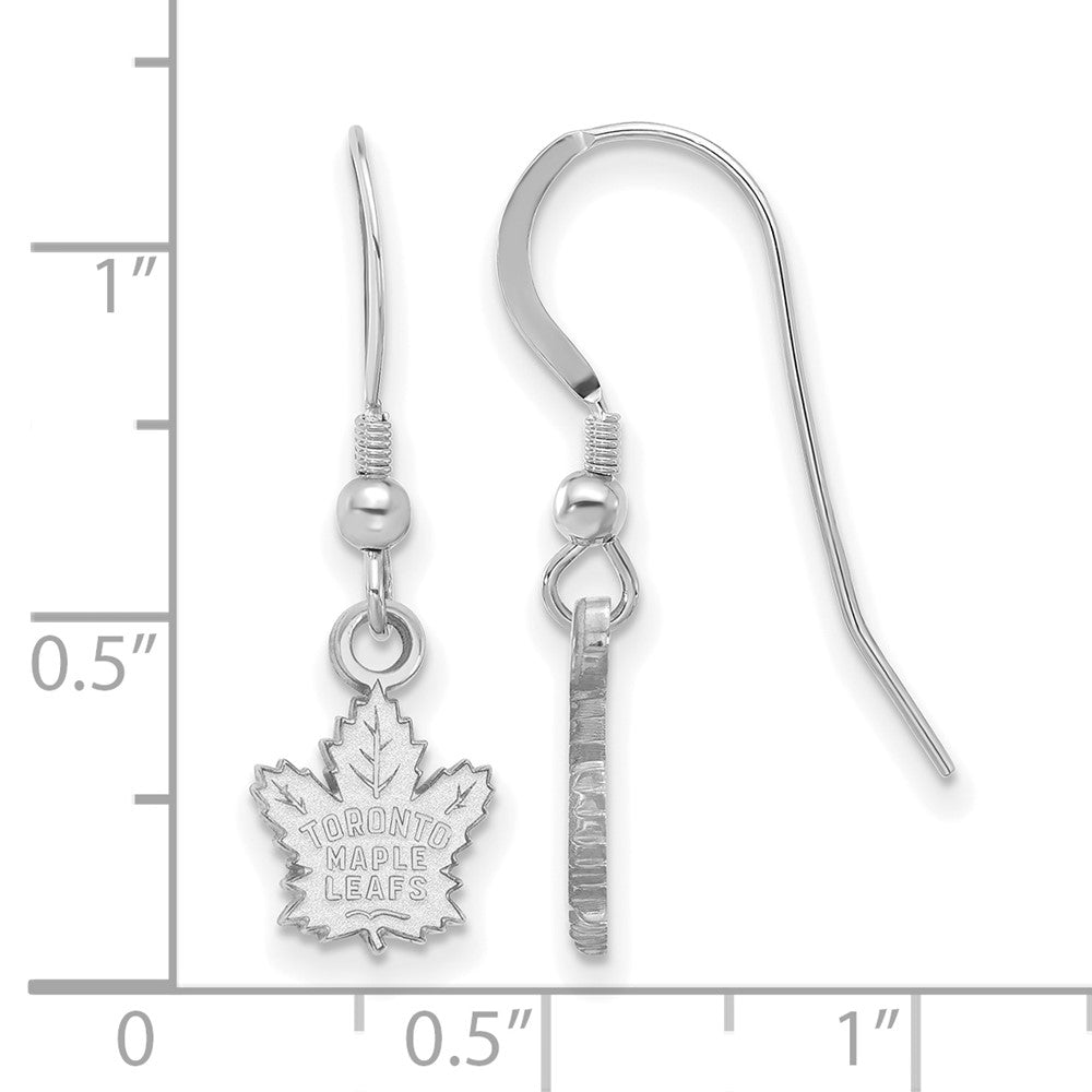 Sterlingsilber Rhodiniert Nhl Logoart Toronto Maple Leafs Extra Klein Ohrhänger