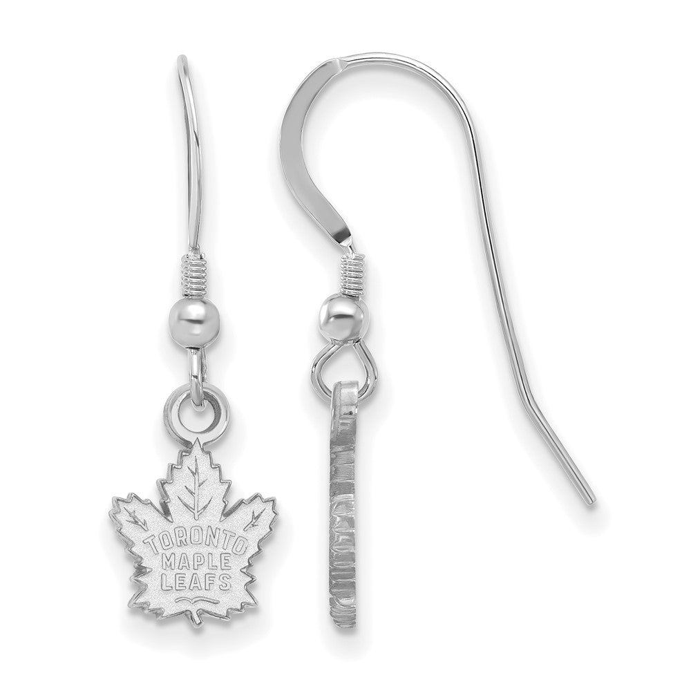 Sterlingsilber Rhodiniert Nhl Logoart Toronto Maple Leafs Extra Klein Ohrhänger