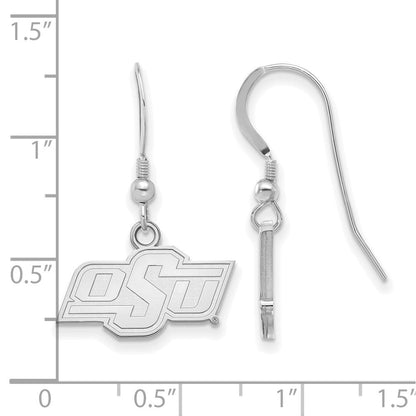 Sterlingsilber Rhodiniert Logoart Oklahoma State University O S U Extra Klein Hängend Draht Ohrringe