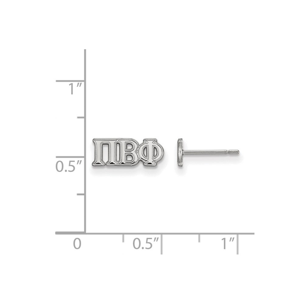 Sterlingsilber Rhodiniert Logoart Pi Beta Phi Sorority Greek Buchstaben Extra Klein Ohrstecker