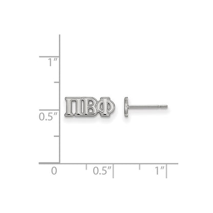 Sterlingsilber Rhodiniert Logoart Pi Beta Phi Sorority Greek Buchstaben Extra Klein Ohrstecker