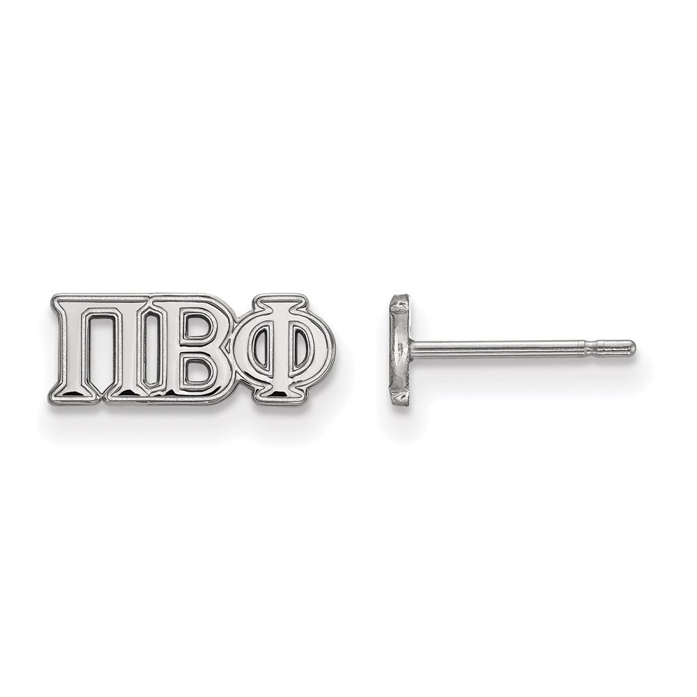 Sterlingsilber Rhodiniert Logoart Pi Beta Phi Sorority Greek Buchstaben Extra Klein Ohrstecker