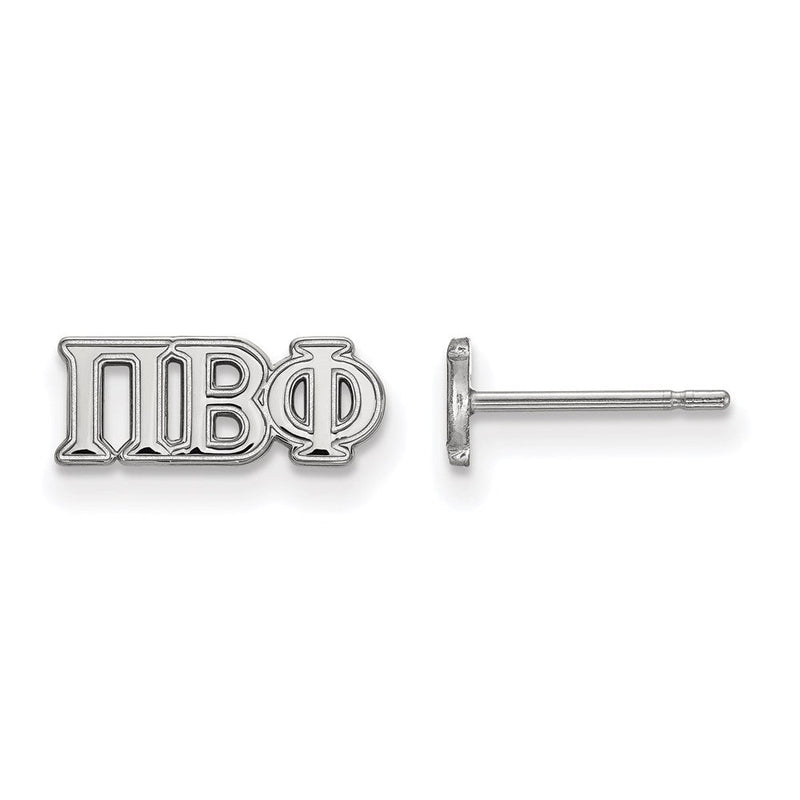 Sterlingsilber Rhodiniert Logoart Pi Beta Phi Sorority Greek Buchstaben Extra Klein Ohrstecker