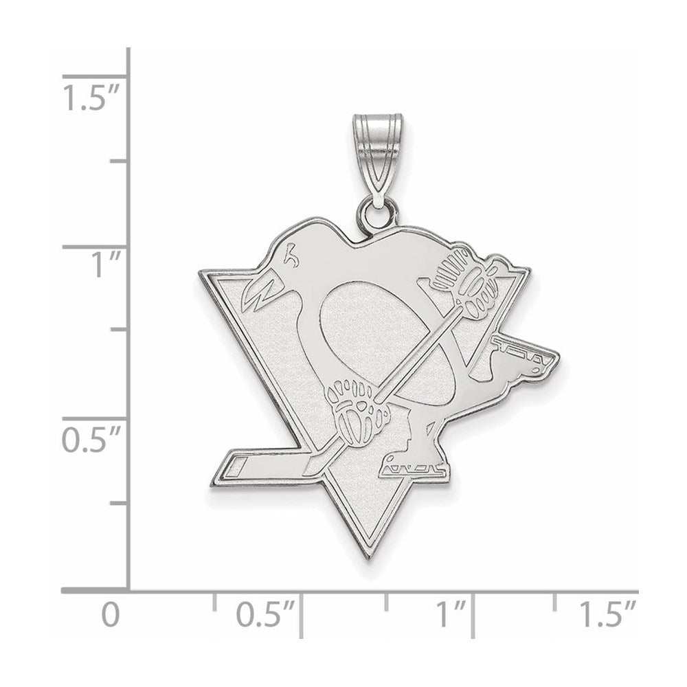 Sterlingsilber Rhodiniert Nhl Logoart Pittsburgh Penguins Extra Groß Anhänger