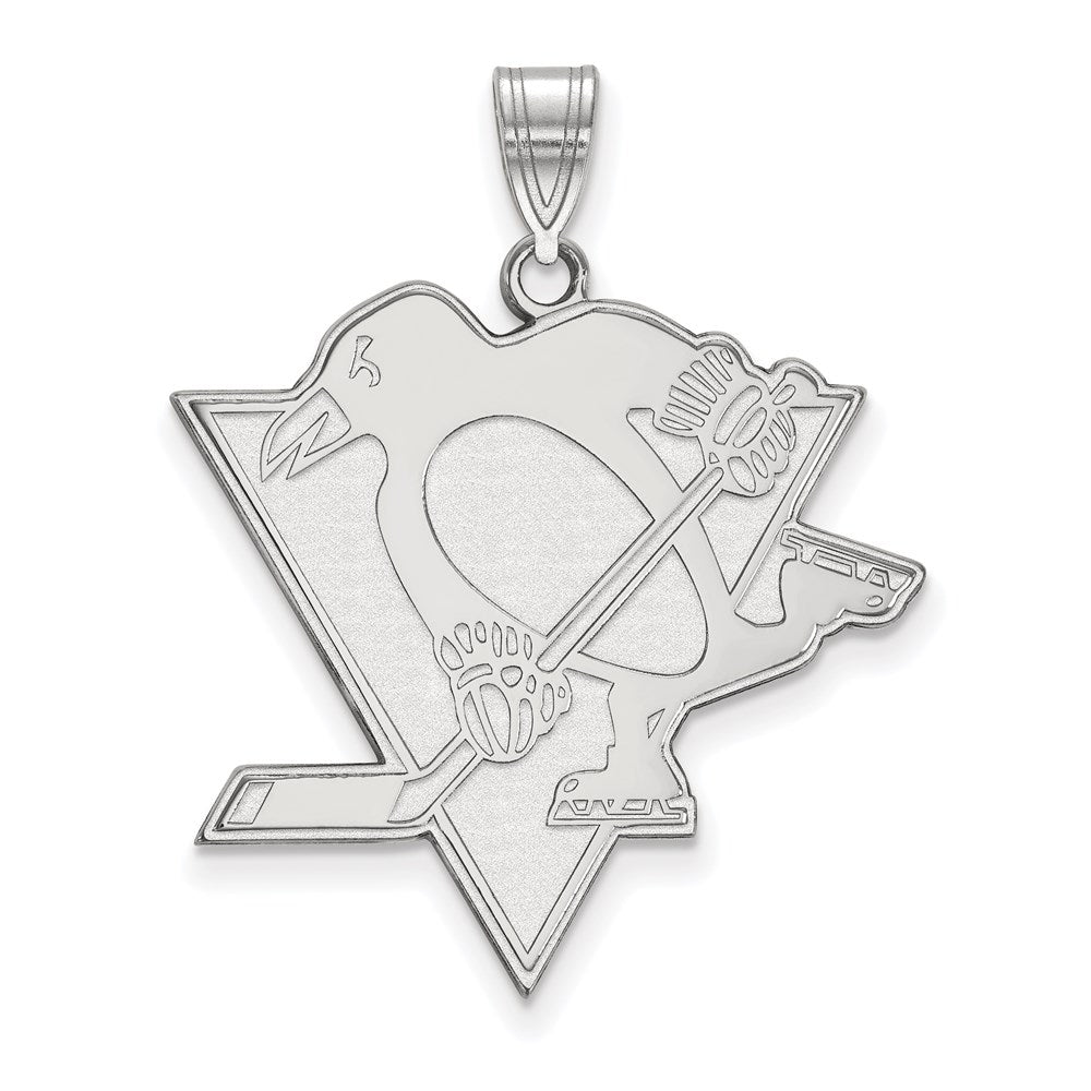 10K Weißgold Pittsburgh Penguins Extra Groß Anhänger