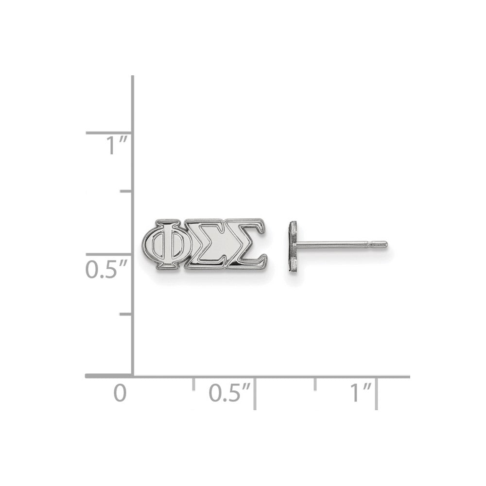 Sterlingsilber Rhodiniert Logoart Phi Sigma Sorority Greek Buchstaben Extra Klein Ohrstecker
