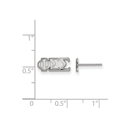 Sterlingsilber Rhodiniert Logoart Phi Sigma Sorority Greek Buchstaben Extra Klein Ohrstecker